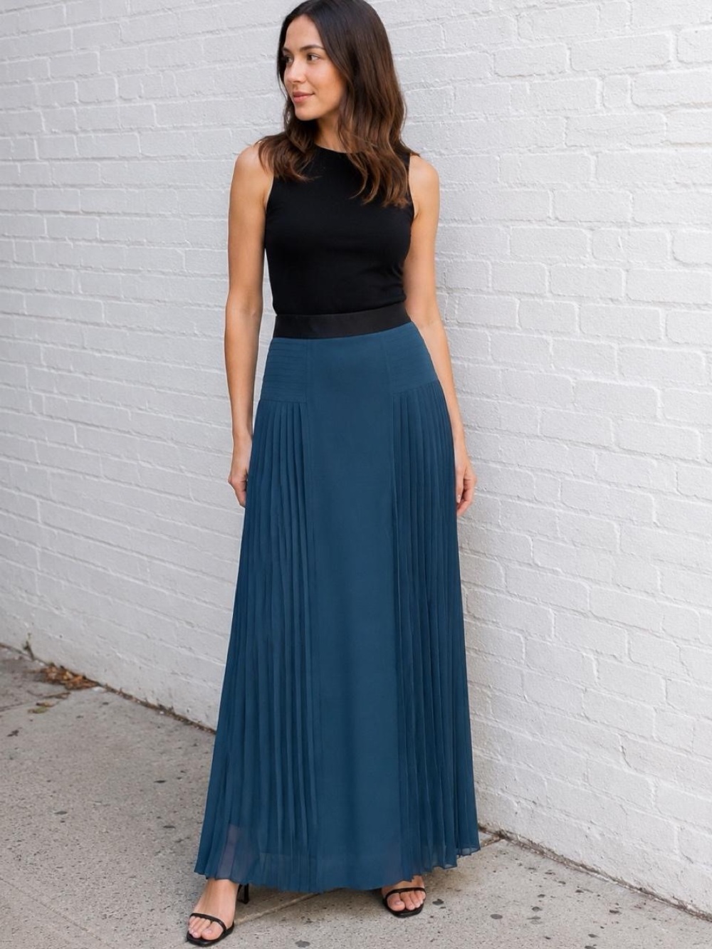 Ted Baker Women's Teal Pleated Maxi Skirt